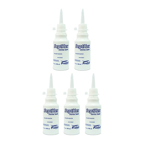 SeptHex Dermo Suave 0,2% 100 mL Kit Com 5 Unidades - Prolink