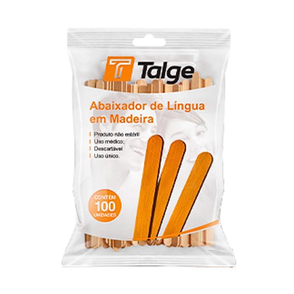 Abaixador de Língua de Madeira 100 Unidades - Talge