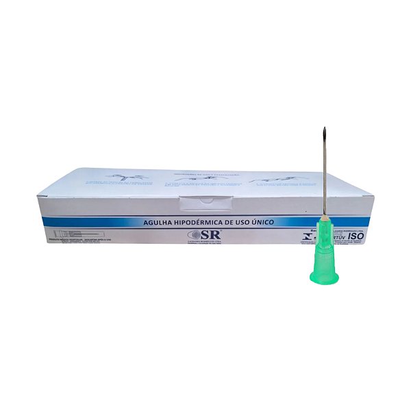 Agulha 40 x 0,8 mm Hipodérmica Descartável 100 Unidades - SR
