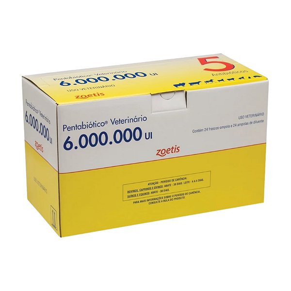 Pentabiótico 6 milhões 8,6 Gr Caixa Com 24 Unidades - Zoetis