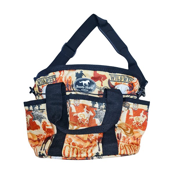 Bolsa Para Kit Higiênico Estampa Rodeo Bege - Boots Horse