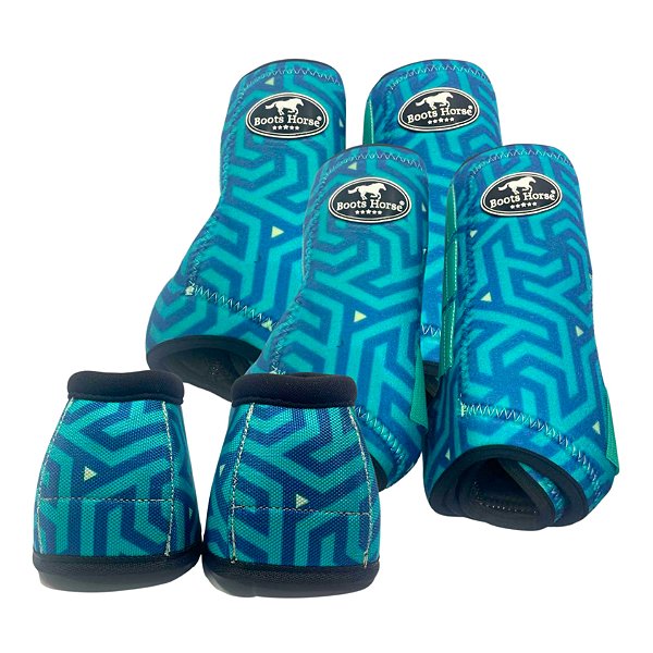 Kit Color Completo Estampa Verde Água - Boots Horse