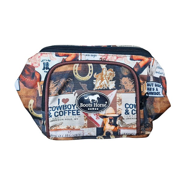 Pochete Mod Exportação Estampa Country Marrom Tamanho G - Boots Horse