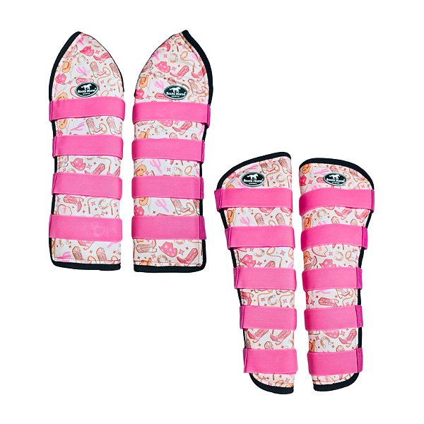 Kit Protetor de Viagem Longo Estampa Botas Rosa - Boots Horse