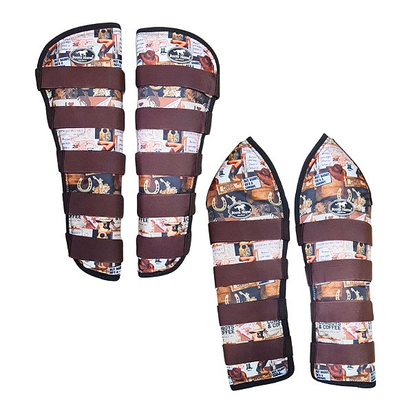 Kit Protetor de Viagem Longo Estampa Country Marrom - Boots Horse