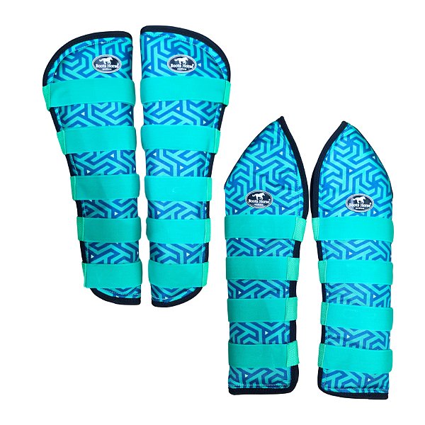 Kit Protetor de Viagem Longo Estampa Verde Água - Boots Horse