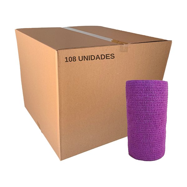 Atadura 10 cm X 4,5 mt Roxo Caixa Com 108 Unidades
