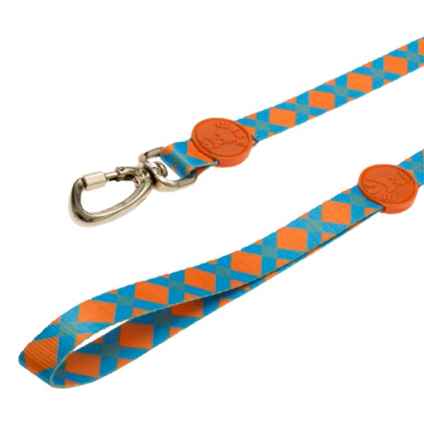 Guia Para Coleiras Tamanho P Azul Com Laranja - Wise Dog