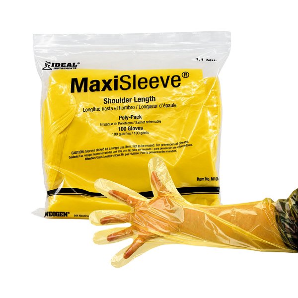 Luva Obstétrica Ideal Maxi Sleeve Amarela 100 Unidades - Neogen