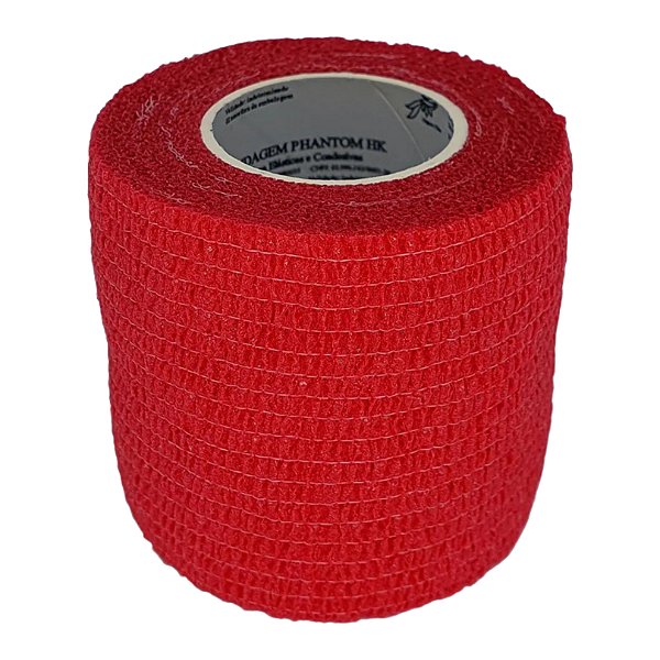 Atadura Elástica Autoaderente Vermelha 5 cm x 4,5 mt Kit Com 5 Unidades - Syrvet