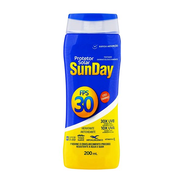 Protetor Solar 30 FPS SunDay 200 ml - Nutriex