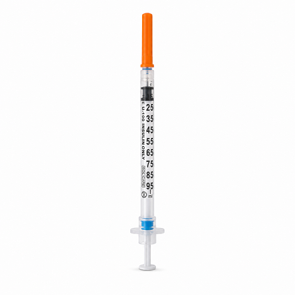 Seringa Para Insulina Com Agulha Fixa Com Trava 1 mL 6mmX0.25mm 31G - Sol-Care