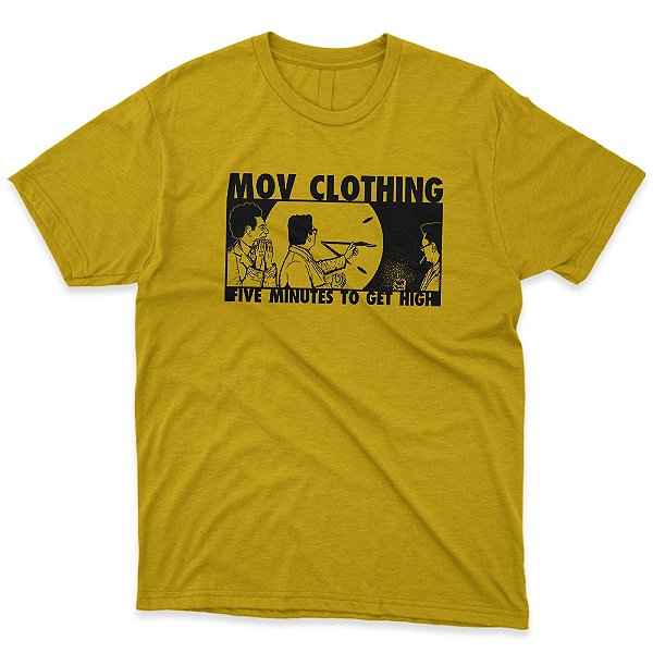 CAMISETA 5 MINUTES TO GET HIGH AMARELA