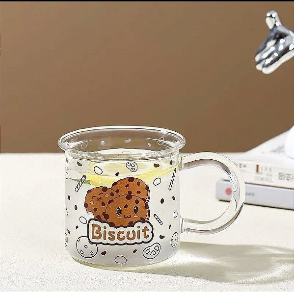 Caneca de Vidro Borossilicato Cookie 400ml