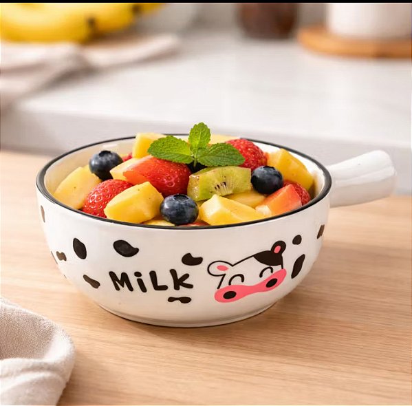 Petisqueira de Porcelana com Cabo Coleção Vaquinha