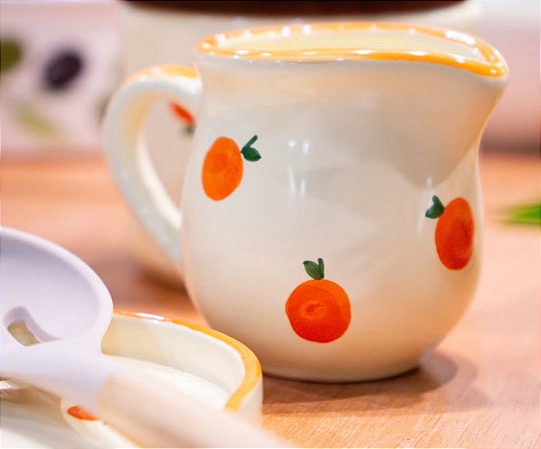 Leiteira em Cerâmica Laranjinhas 270ml