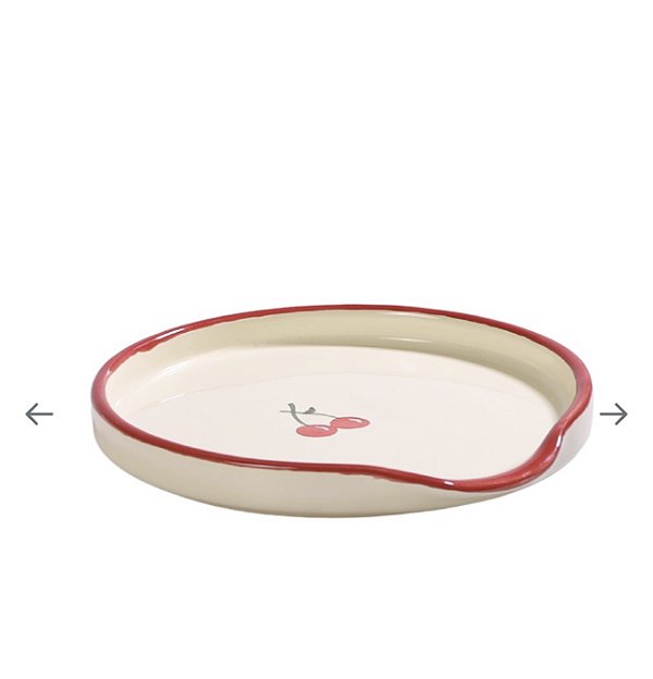 Descanso para Utensílios Oval em Cerâmica Cerejinha