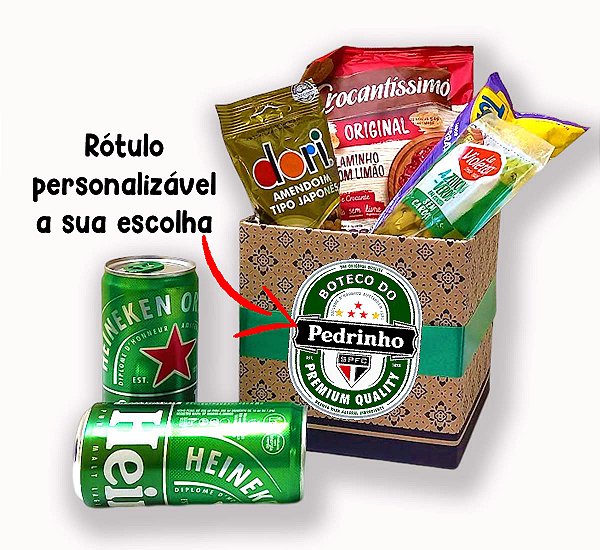 Cesta aperitivo  com adesivo personalizado