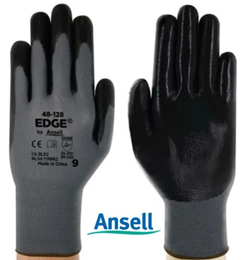 Luva Edge 48-128 CA38312 Ansell Nylon e Banho Nitrílico (CA 38312)