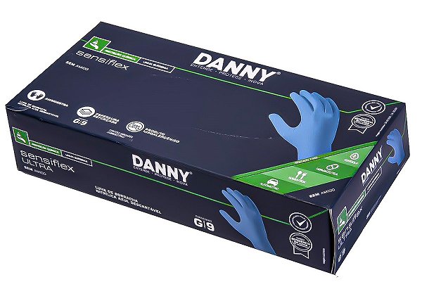 Luva Sensiflex Flex Nitrílica Descartável CA42979 Danny DA90200 100 Unidades (CA 42979)