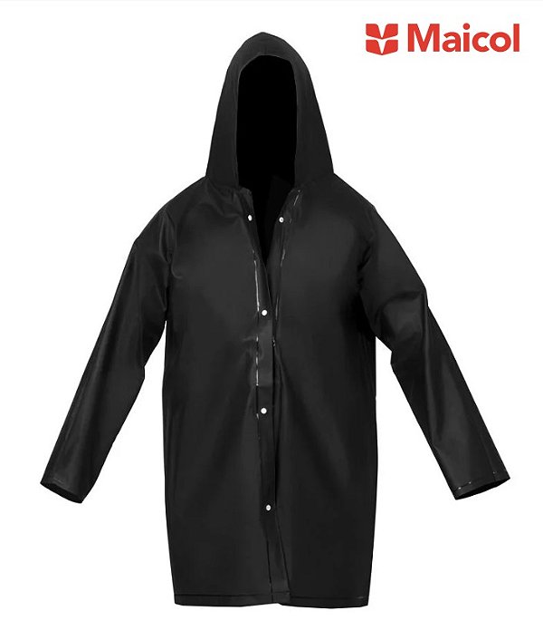Capa de Chuva PVC Preto com Forro Maicol CA28191 (CA 28191)