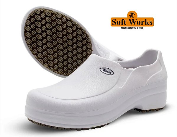 Sapato BB65 Antiderrapante CA31898 Soft Works Profissional Branco (CA 31898)