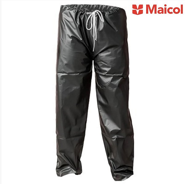 Calça de Chuva em PVC CA37536 Forrada Preto Maicol (CA 37536)