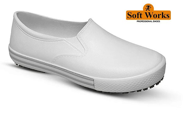 Tênis BB80 Antiderrapante CA37212 Soft Works Branco com Faixa Cinza (CA 37212)