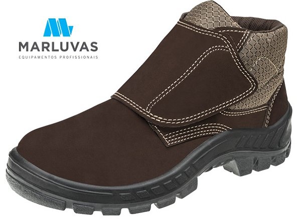 Bota Nobuck Bico de Pvc CA43273 Marluvas Velcro Marrom Café 50B26 CB VEL BP (CA 43273)