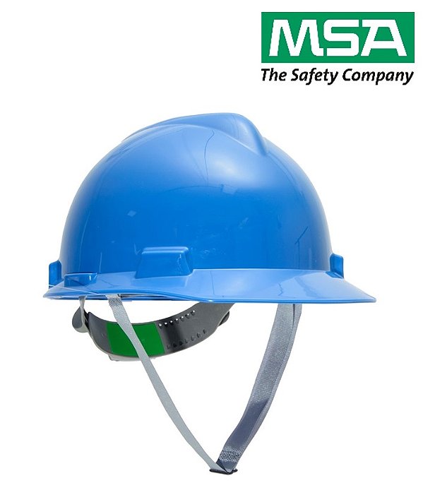 Capacete VGard MSA CA498 Push-Key ou Catraca Aba Frontal com Carneira Classe B Azul Claro (CA 498)