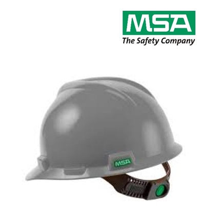 Capacete VGard MSA CA498 Push-Key ou Catraca Aba Frontal com Carneira Classe B Cinza (CA 498)