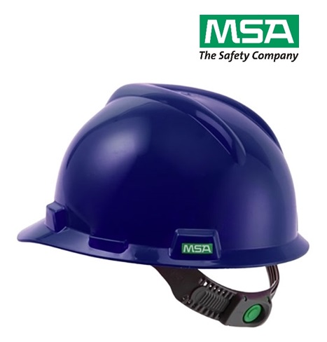 Capacete VGard MSA CA498 Push-Key ou Catraca Aba Frontal com Carneira Classe B Azul Escuto (CA 498)