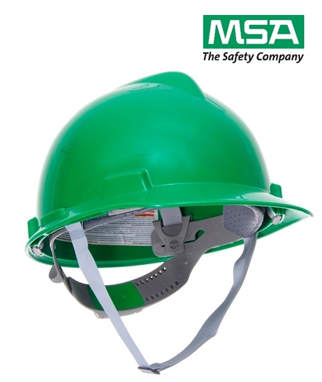 Capacete VGard MSA CA498 Push-Key ou Catraca Aba Frontal com Carneira Classe B Verde (CA 498)