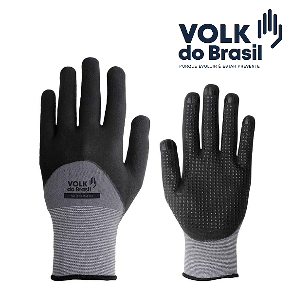 Luva Microfoam 3/4 Revestimento Nitrílico Misto PU CA37168 Volk (CA 37168)