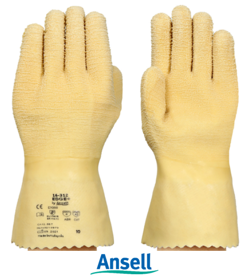 Luva EDGE 16-312 CA47455 Ansell Látex Forrada Proteção a Corte (CA 47455)