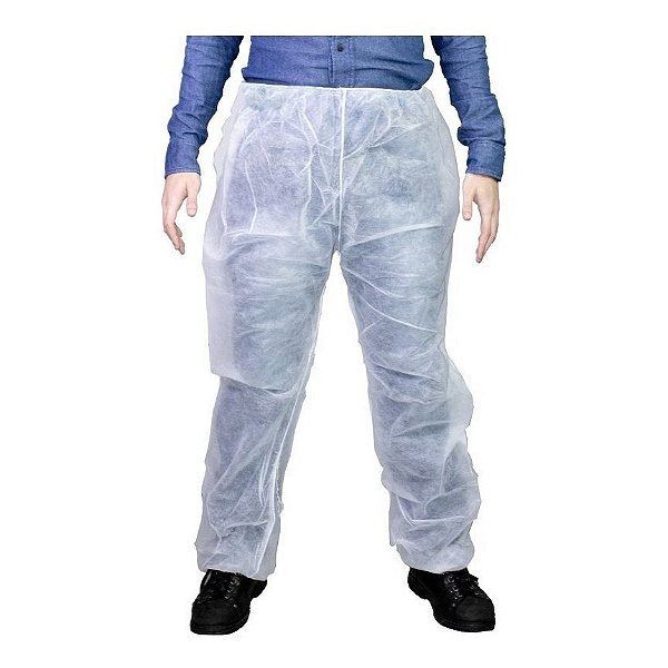Calça TNT Descartável Branca 30gr - 10 unidades (SC)