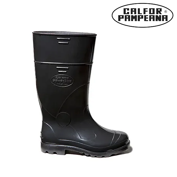Bota de Pvc CA37773 Calfor Preta Cano Alto 34cm Com Forro (CA 37773)