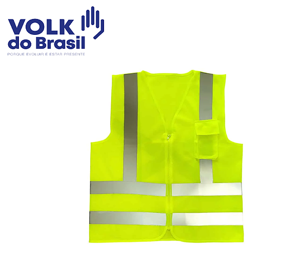 Colete de Sinalização Refletivo com 1 Bolso Amarelo/Verde Com Ziper 191517101 Volk
