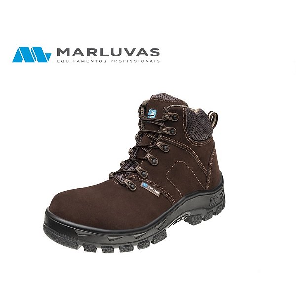 Botina Nobuck CA 42393 Cadarço Bico Composite Marrom 50B26C Marluvas