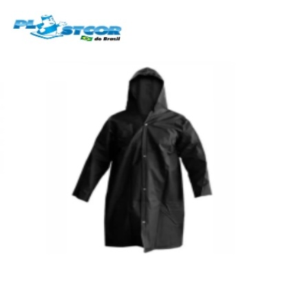 Capa de PVC CA 36254 Preta Forrada Plastcor (CA 36254)