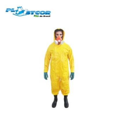 Macacão Saneamento Impermeável CA25103 Amarelo PVC Plastcor (CA 25103)