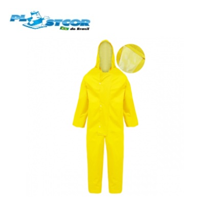 Macacão Impermeável Forado CA34343 Amarelo PVC Plastcor (CA 34343)