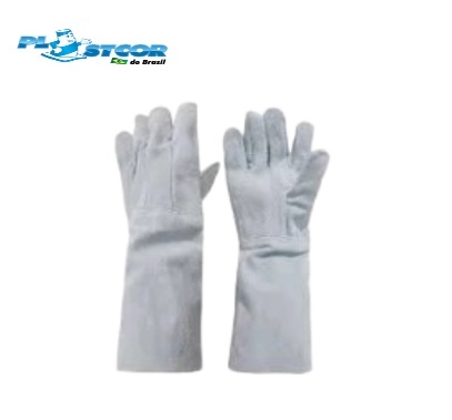 Luva Em Raspa CA35194 Com Punho 20cm Plastcor (CA 35194)