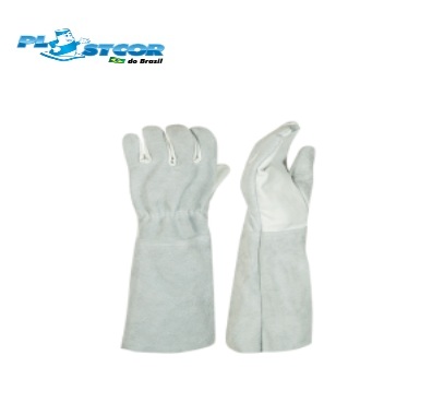 Luva Vaqueta Mista CA36589 Com Punho Em Raspa Plastcor (CA 36589)