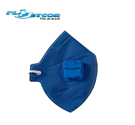 Respirador Descartável Dobrável PFF1 CA38810 Com Válvula Azul (CA 38810)