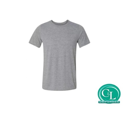 Camiseta Gola Careca na Malha 100% Algodão Manga Curta Cinza