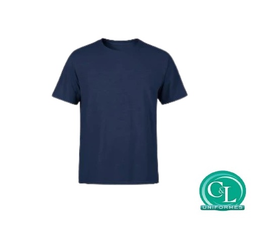 Camiseta Gola Careca na Malha 100% Algodão Manga Curta azul marinho