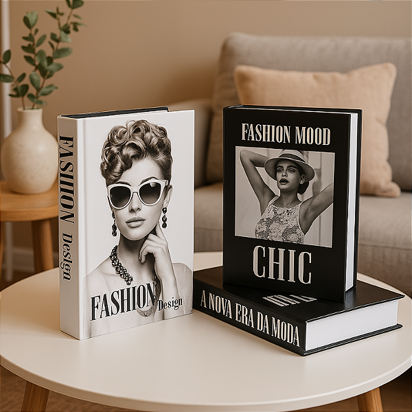 Kit 3 Livros Caixa Decorativos – Organização e Estilo para seu Ambiente