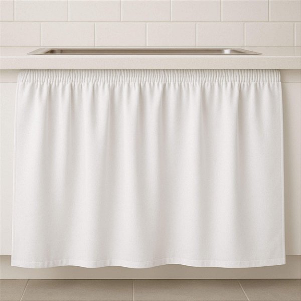 Cortina de Pia para Cozinha 100% Poliéster – Antimofo e Fácil de Limpar