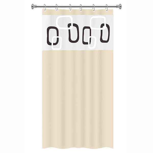 Cortina de Box com Viseira Ibiza Impermeável - 138x198cm PVC Transparente